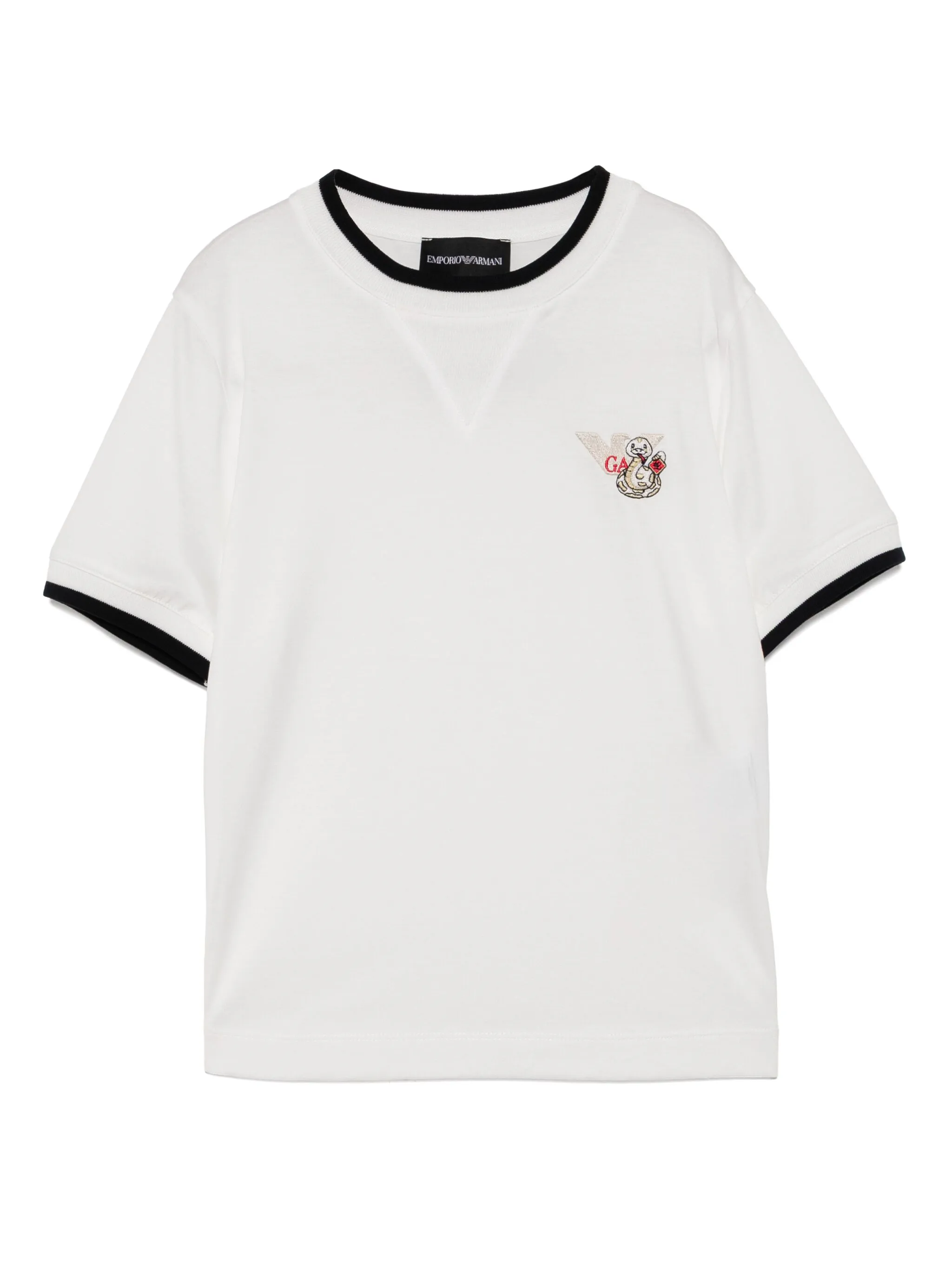 

Футболка с вышитым логотипом Emporio Armani Kids, белый