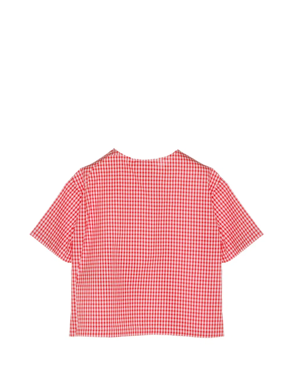Хлопковая футболка в клетку Gucci Kids, красный — фото 2