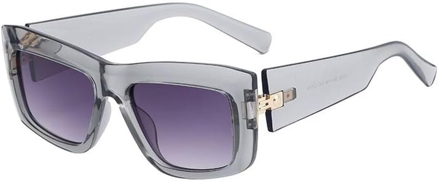 

Винтажные прямоугольные солнцезащитные очки для женщин и мужчин, роскошные модные очки-щитки для женщин, стильные солнцезащитные очки с защитой от УФ-излучения, SUN1563 Generic, C5transparentgray