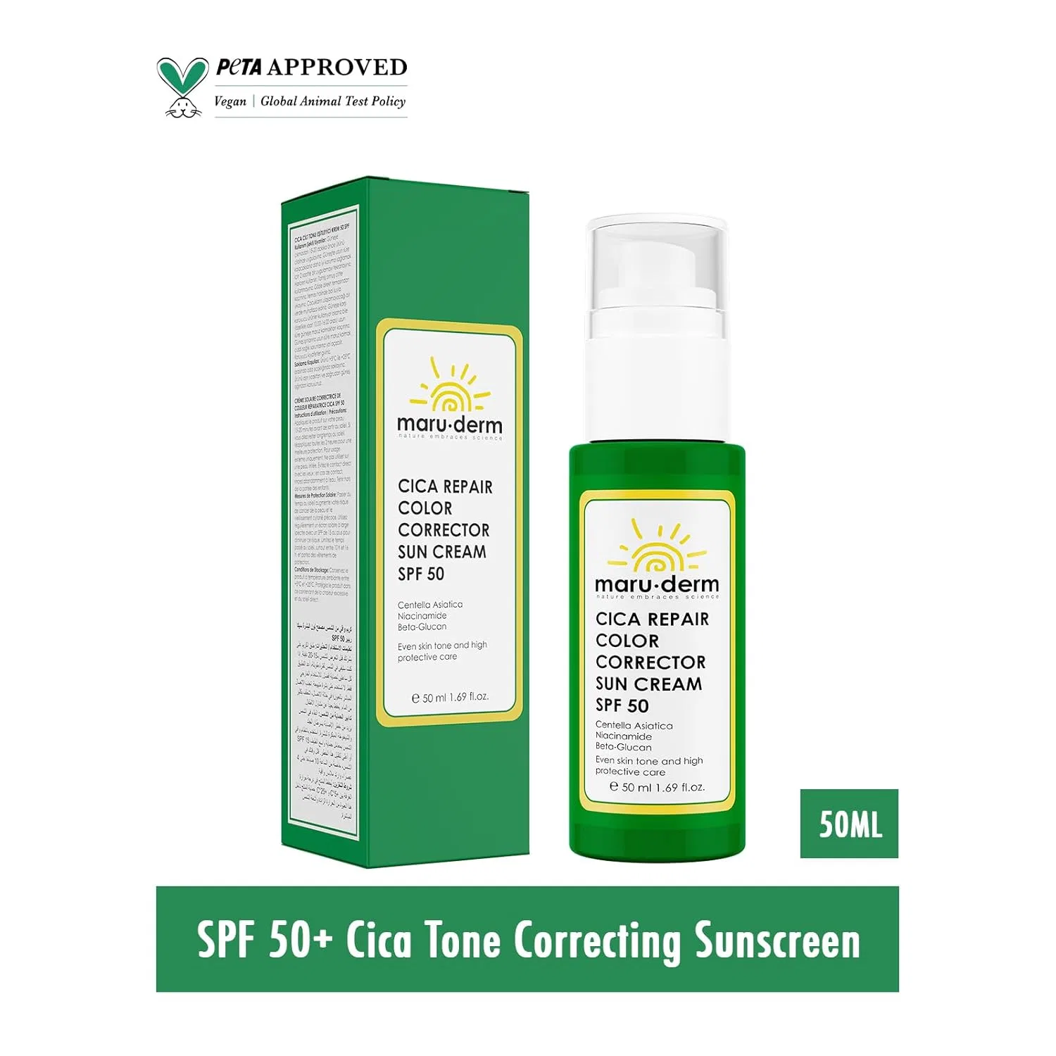 Тонирующий солнцезащитный крем «Cica Repair» SPF 50+ от Maruderm Maru.Derm — фото 2