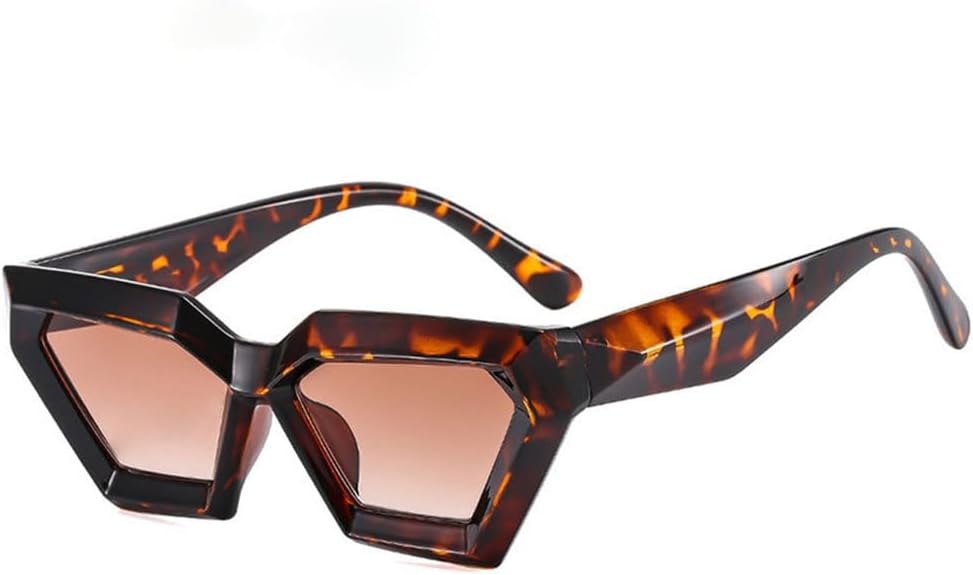 

Солнцезащитные очки «кошачий глаз» неправильной формы для женщин, винтажные треугольные солнцезащитные очки с защитой от УФ-излучения UV400, толстая оправа, многоугольные солнцезащитные очки TYUVIVO, Leo Red