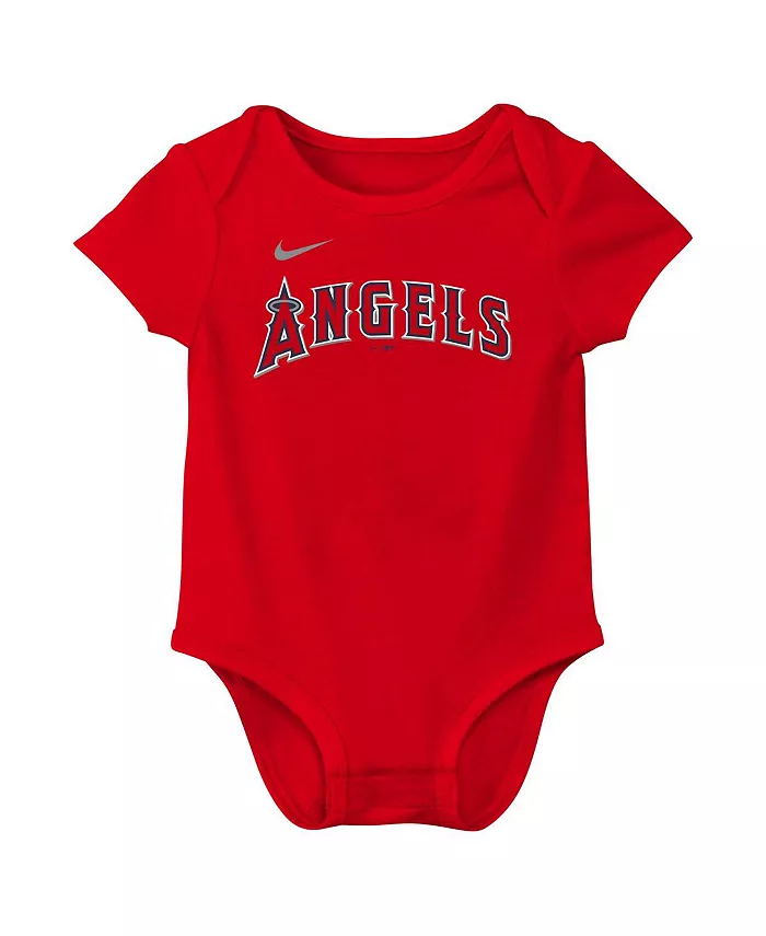Боди для мальчиков и девочек Mike Trout красное Los Angeles Angels с именем и номером Nike — фото 3