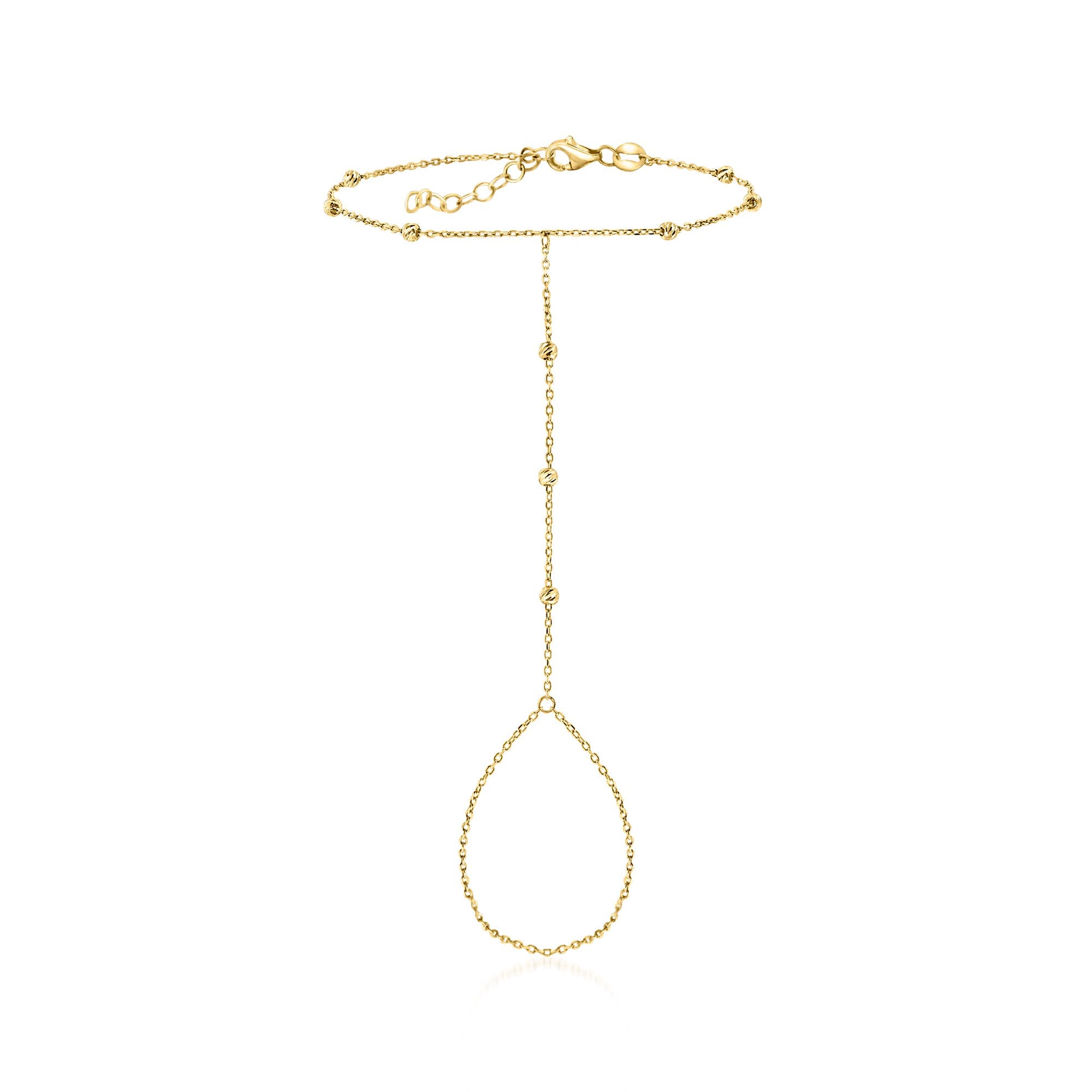 

Браслет-цепочка RS Pure от Ross-Simons из 14-каратного желтого золота с бусинами Rs Pure, 7 In