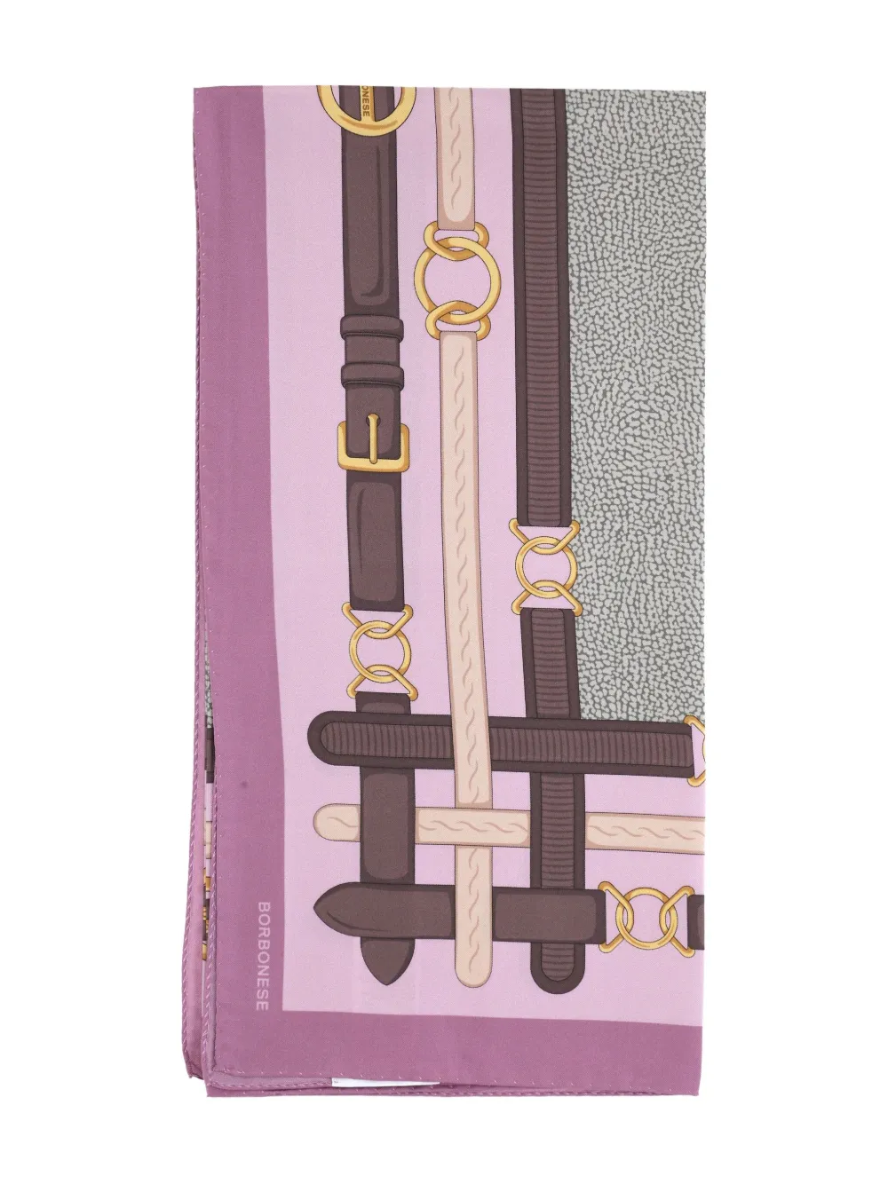 

Шарф с принтом и пряжками Borbonese, розовый