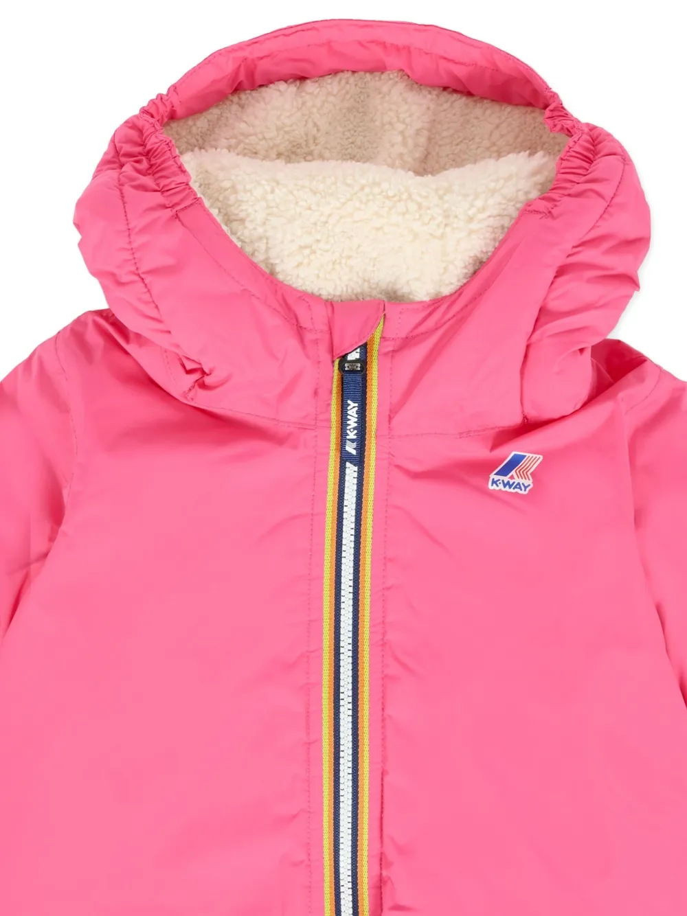 Стеганая куртка с капюшоном K Way Kids, розовый — фото 3