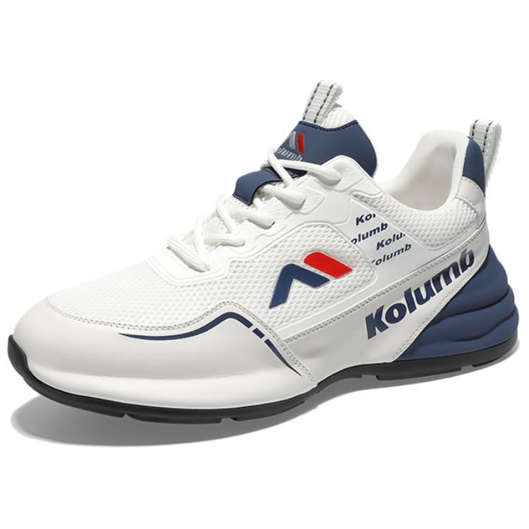 

Мужские низкие повседневные кроссовки с нескользящей подошвой, дышащие Kolumb, белый синий