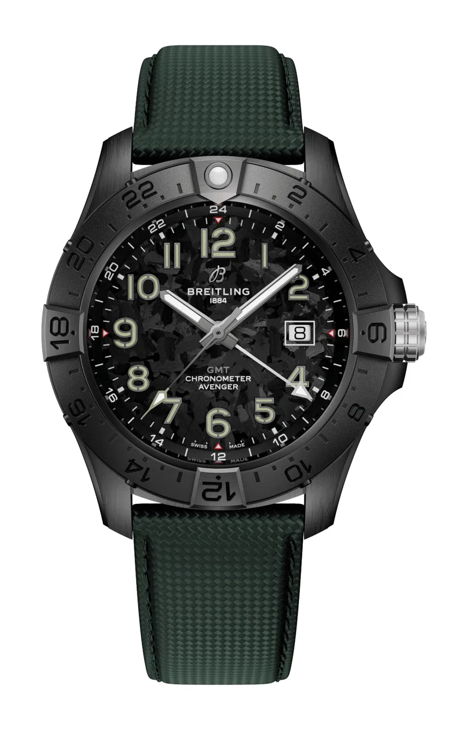 АВЕНЖЕР АВТОМАТИЧЕСКИЙ GMT 44 НОЧНАЯ МИССИЯ - S32320101B1X1 BREITLING, серебряный