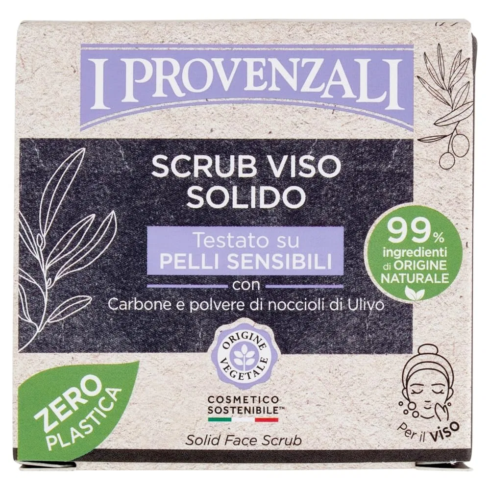 Твердый скраб для лица «I Provenzali» с углем, 70 г I Provenzali
