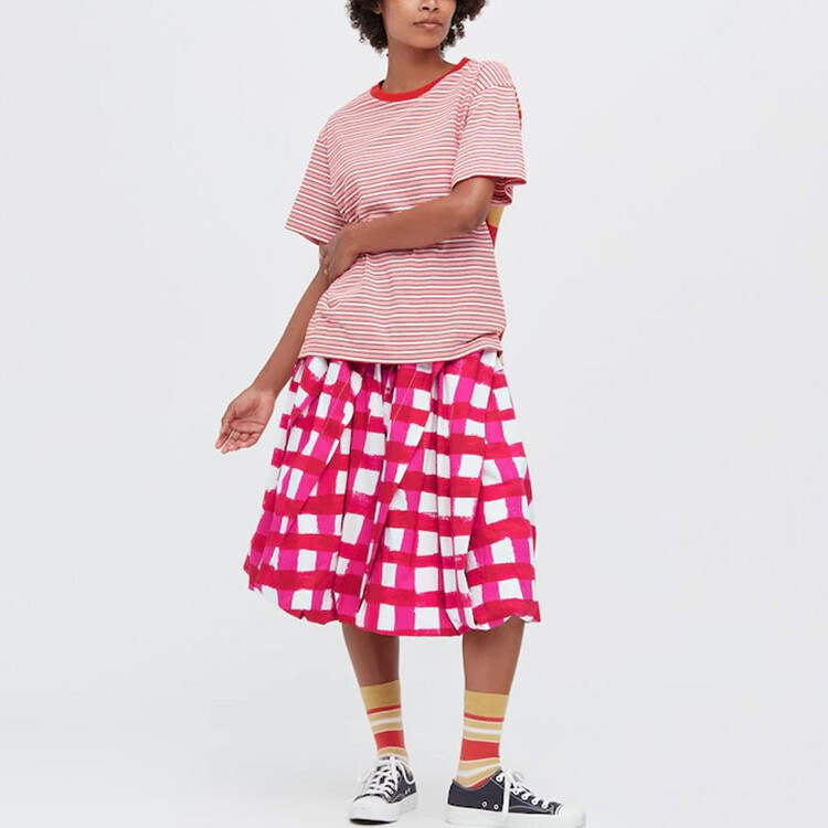 Повседневная длинная юбка женская Uniqlo, фуксия — фото 2