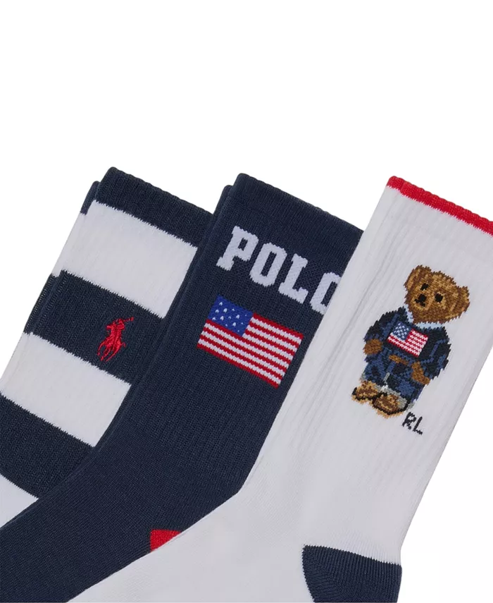 Набор из 3 пар носков Americana Bear для мальчиков Polo Ralph Lauren, мультиколор — фото 3