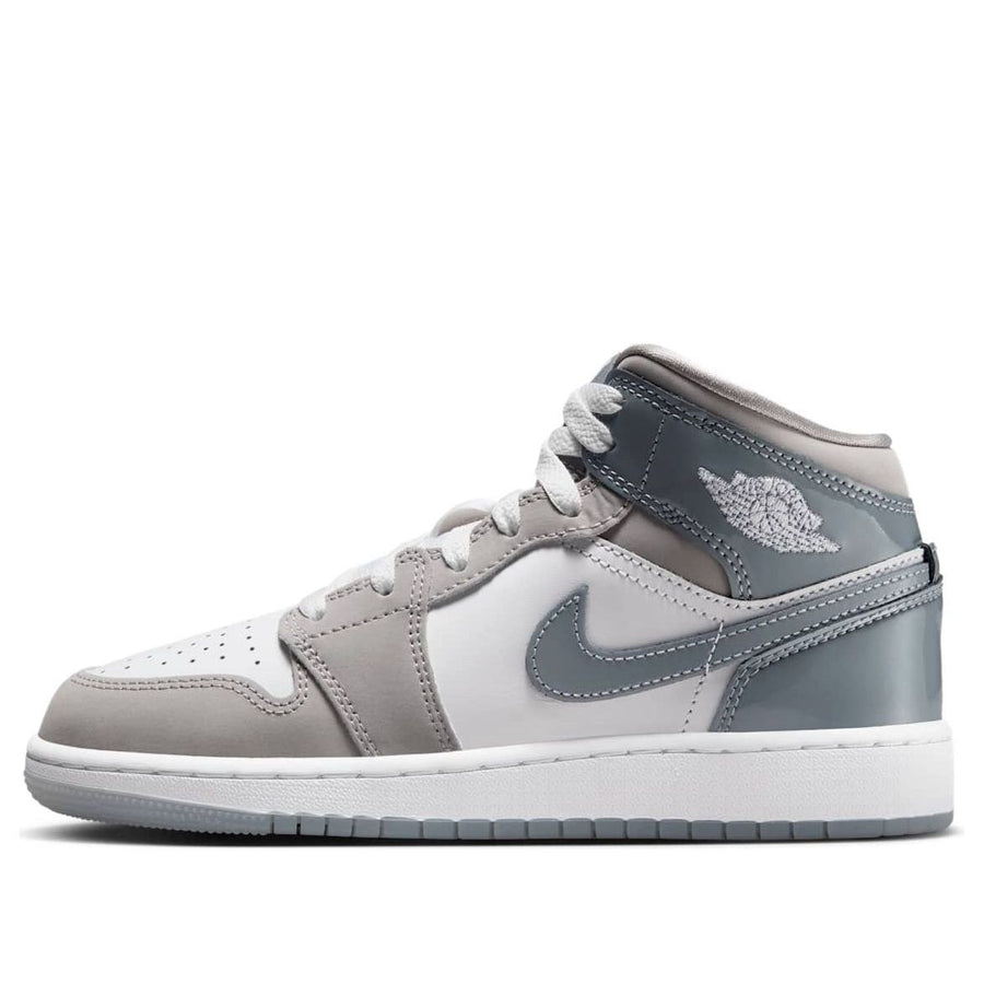 

Кроссовки (GS) Air Jordan 1 Mid 'White Medium Cool Grey', белый