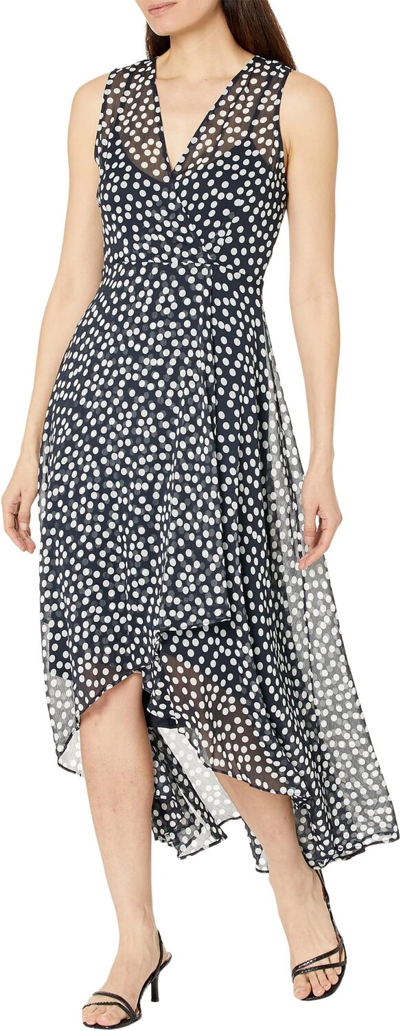 

Платье Calvin Klein Chiffon Print V-Neck Maxi Dress, цвет Indigo Cream