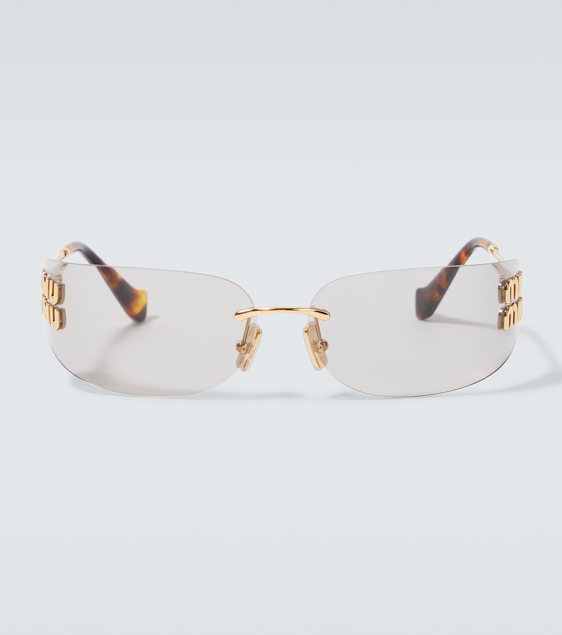 

Овальные солнцезащитные очки Logo Miu Miu, Gold Grey