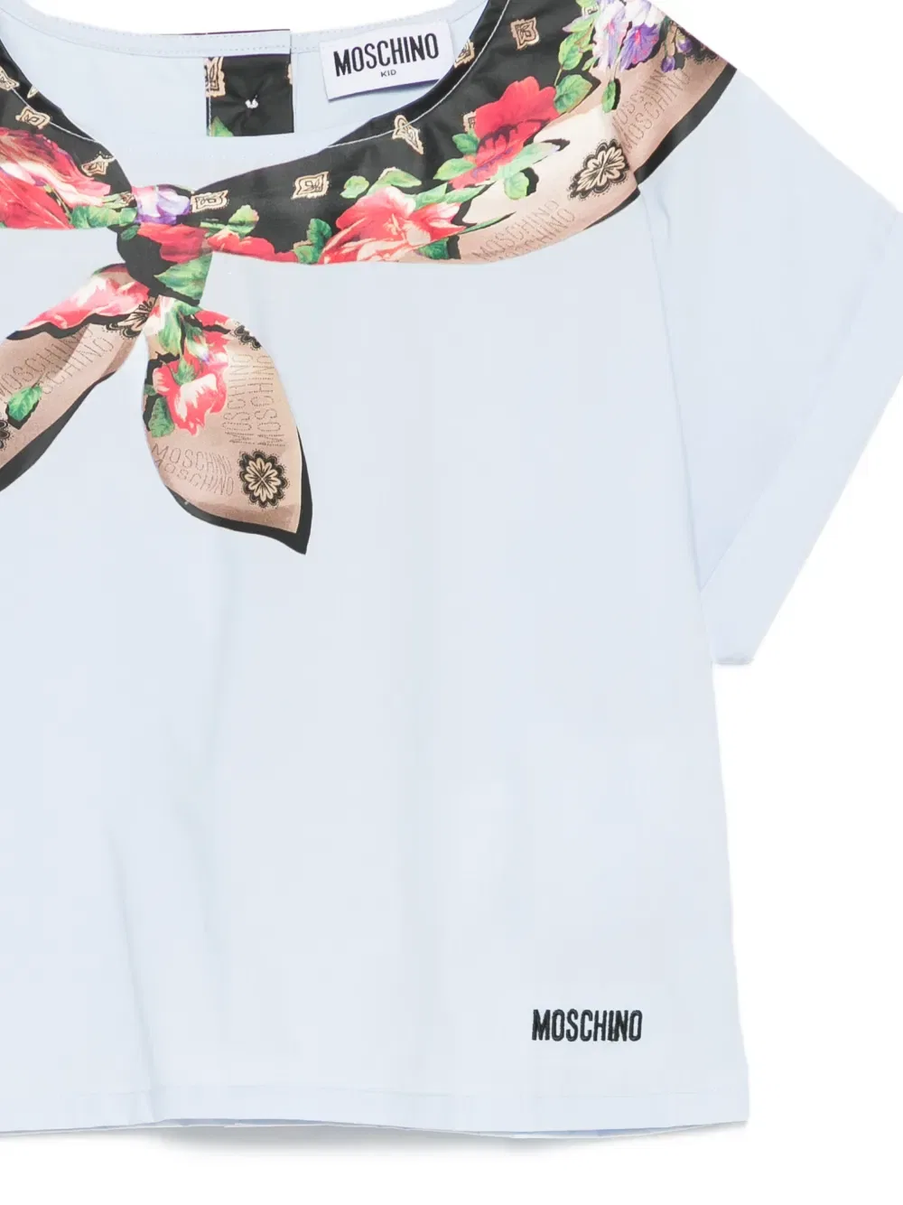 Футболка с принтом в виде шарфа Moschino Kids, синий — фото 3