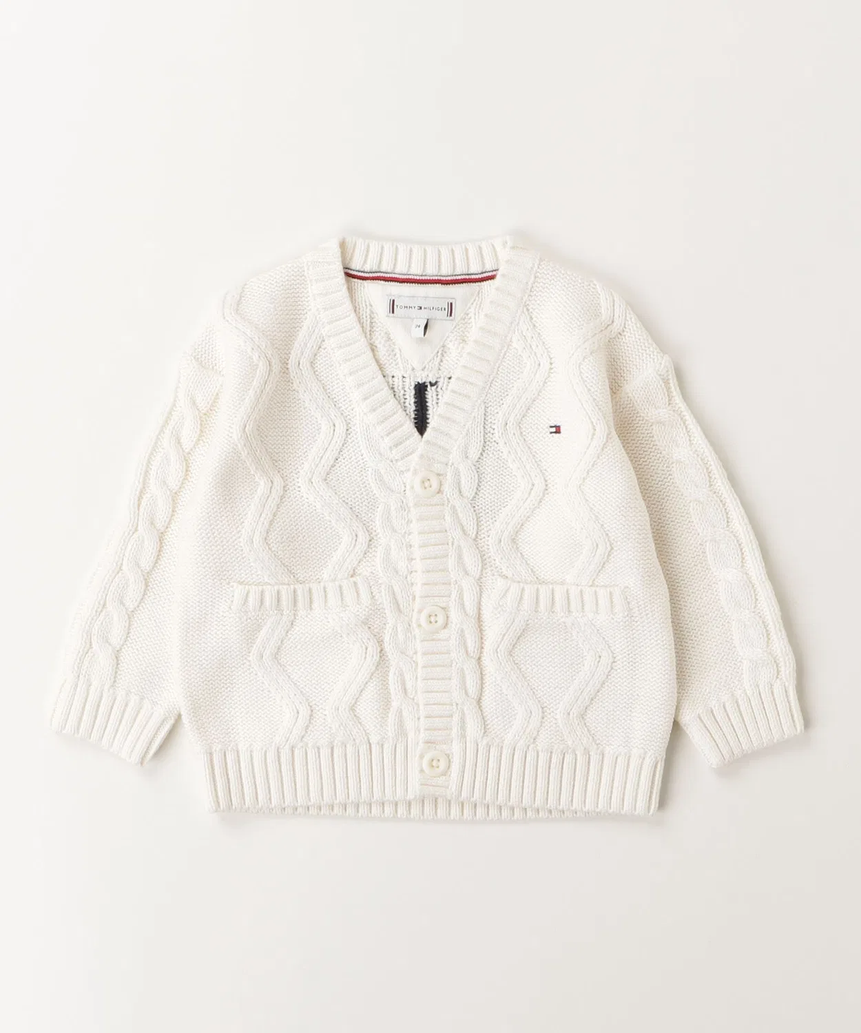 Кардиган детский с косами 85 Tommy Hilfiger хлопок белый