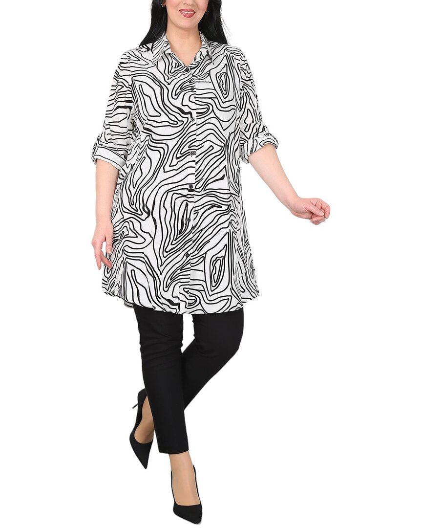 

Туника Alba Plus By Alba, цвет white & black print