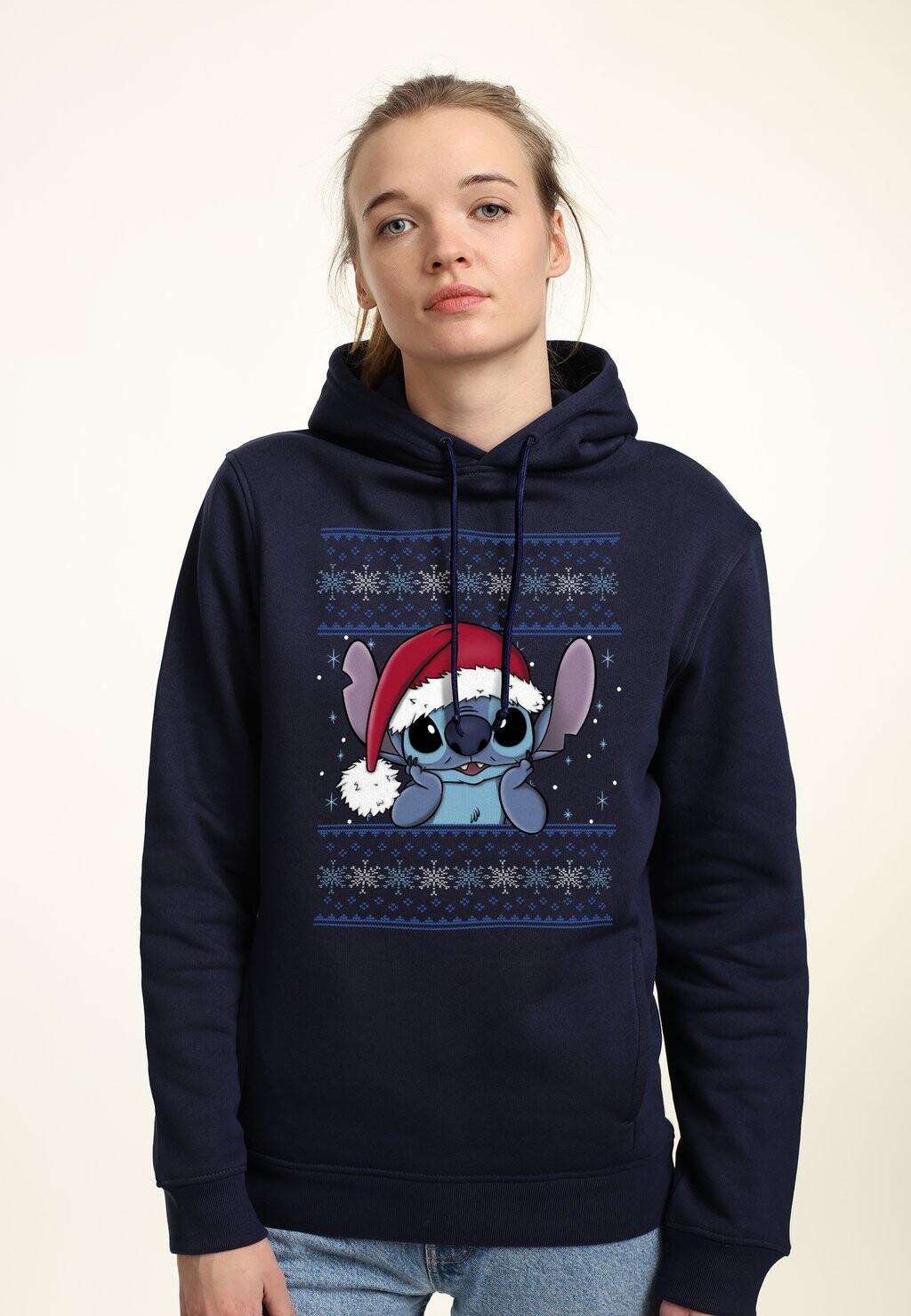 

Толстовка с капюшоном LILO & STITCH HOLIDAY STITCH WEARING SANTA HAT Disney, темно-синий