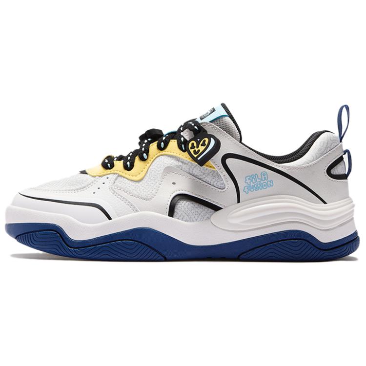 

FILA FUSION Кроссовки для скейтбординга Mr Doodle x KICK III, износостойкие, низкие, мужские, цвет белый, синий