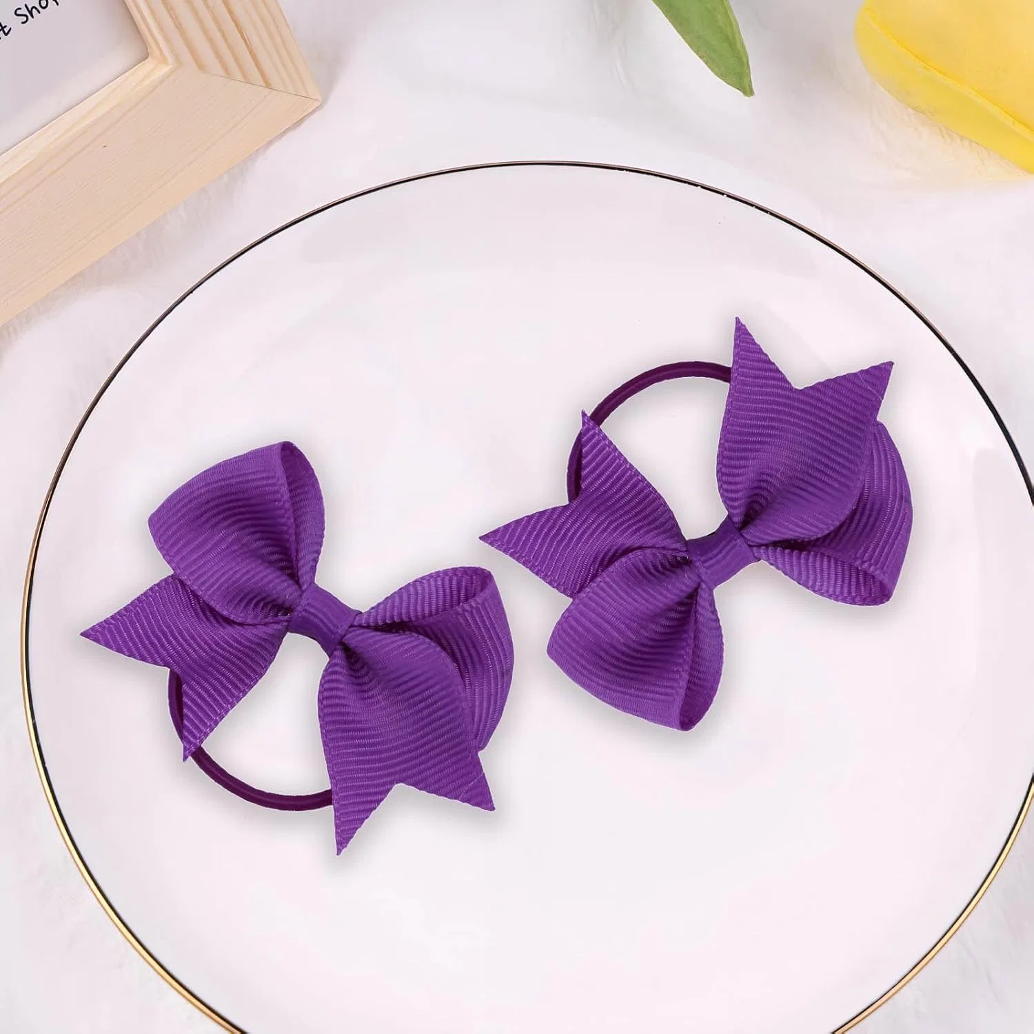 Набор фиолетовых аксессуаров для волос с бантами Ycfish, Purple — фото 3