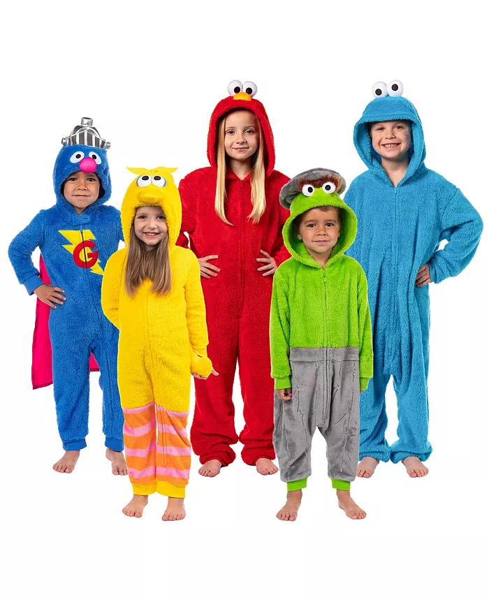 

Детский комбинезон Kigurumi с капюшоном и принтом персонажей, без ног, из флиса Sesame Street, красный