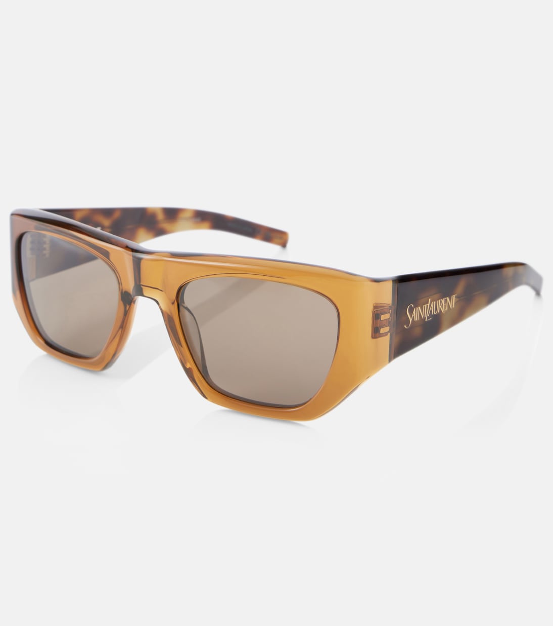 Солнцезащитные очки SL740 квадратные Saint Laurent, Brown-Havana-Brown — фото 4
