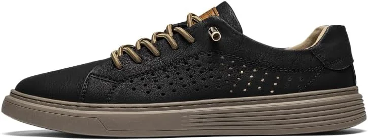 

Мужские кроссовки для скейтбординга, кожа, дышащие, противоскользящие, весна/лето/осень Abnkarwin, черный