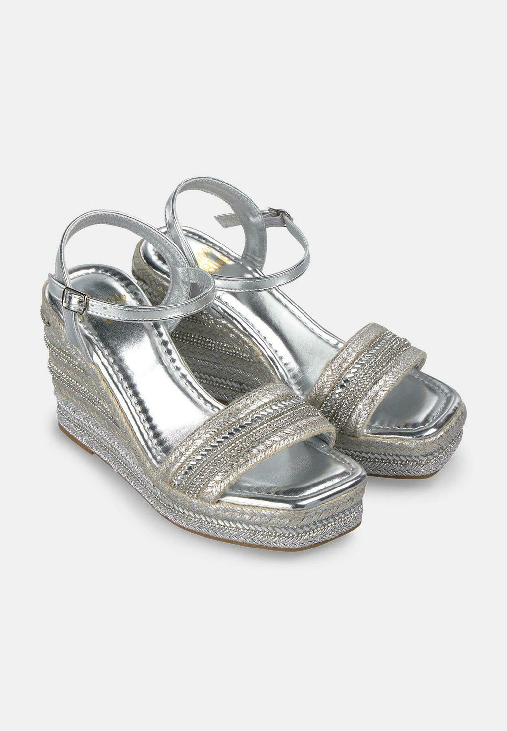 Босоножки на танкетке PUNTERA Y CIERRE CON HEBILLA - High heeled sandals Alma Blue, серебряный — фото 2