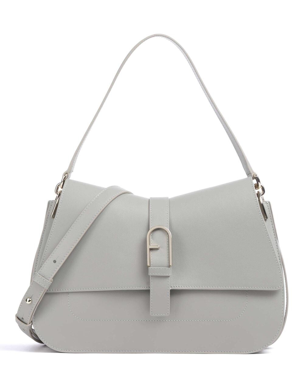 

Сумка через плечо Flow l из мелкозернистой кожи Furla, серый