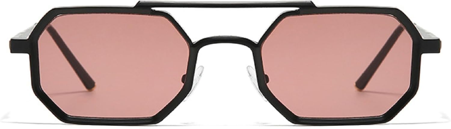 

Мужские солнцезащитные очки в стиле ретро с двойной перемычкой, многоугольные, квадратной формы, прозрачные, с градиентом цвета океана, женские очки в металлической оправе, размер N45 mincl, C3