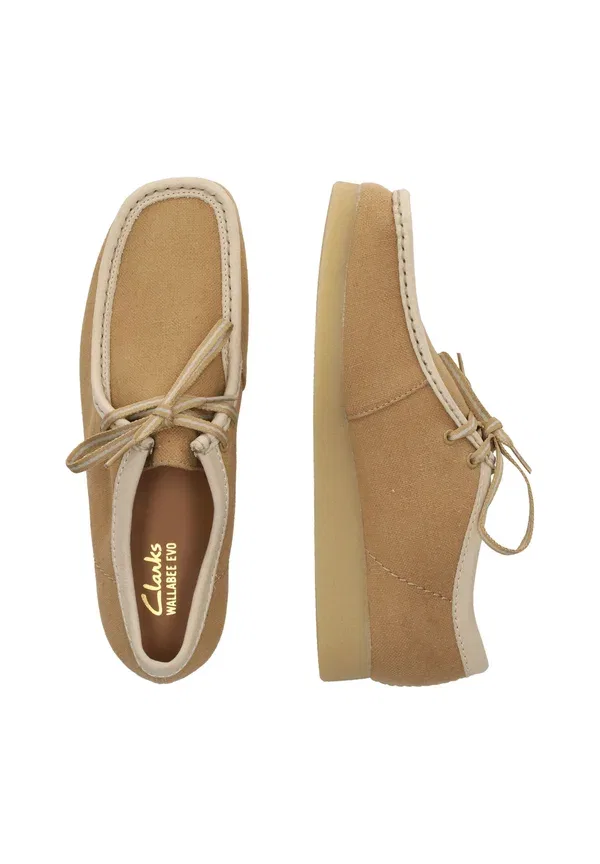 Ботинки повседневные Clarks Wallabee evo casual lace ups, цвет загар комби — фото 3