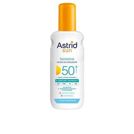 

Солнцезащитный молочко-спрей для загара Sensitive SPF 50+ 150 мл Astrid