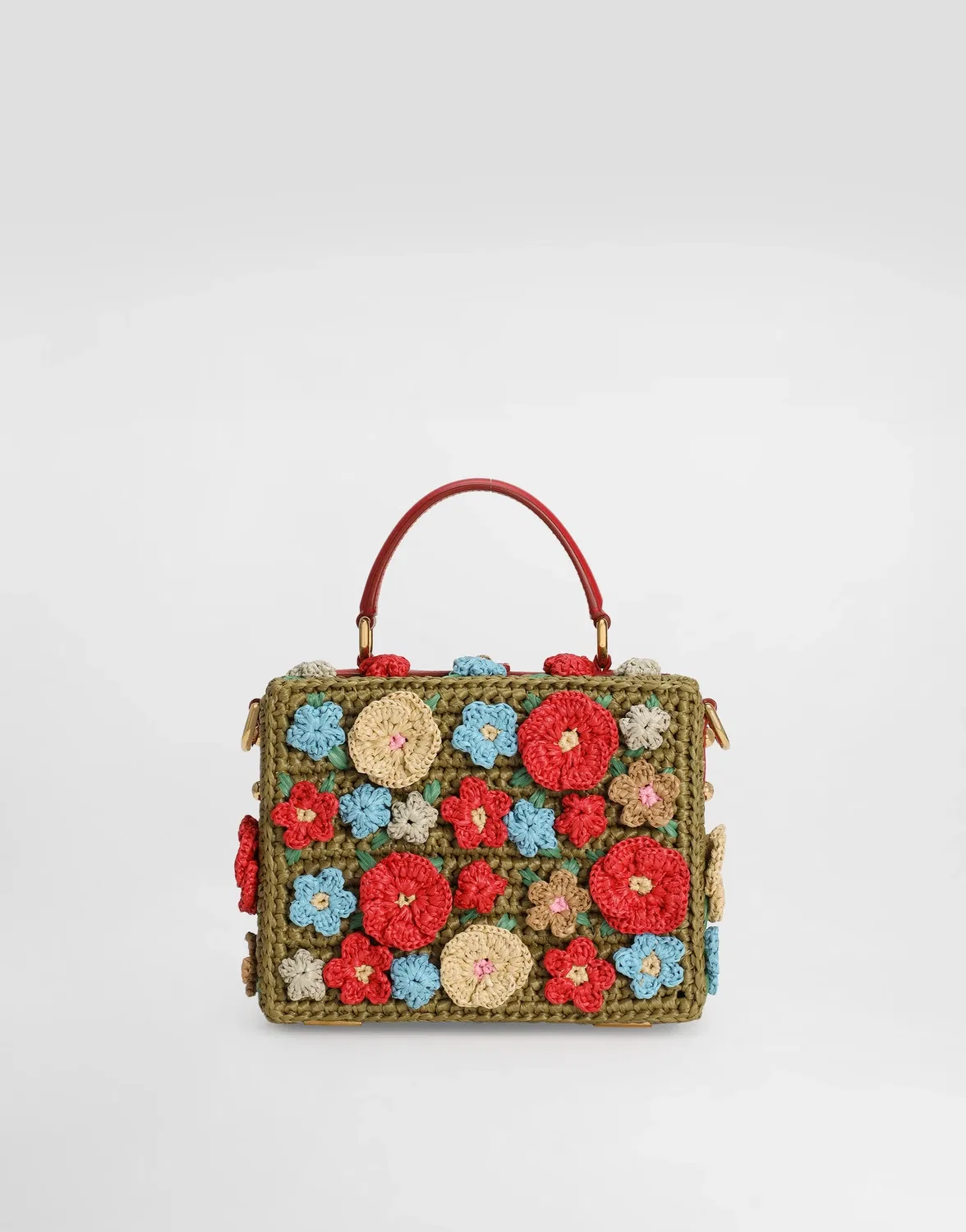 Сумка Dolce Box из рафии, связанная крючком DOLCE & GABBANA, мультицвет — фото 4