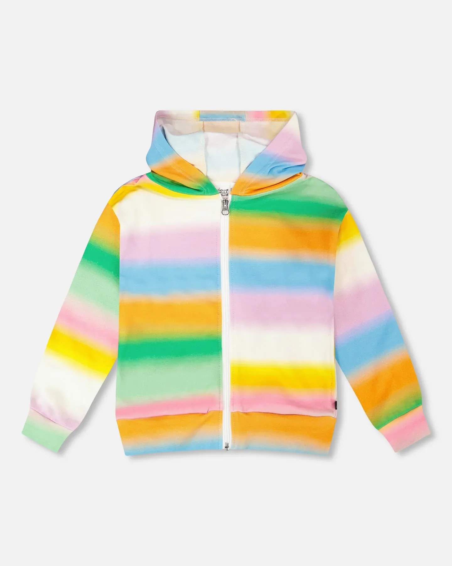 Худи Printed French Terry разноцветное на молнии Deux Par Deux