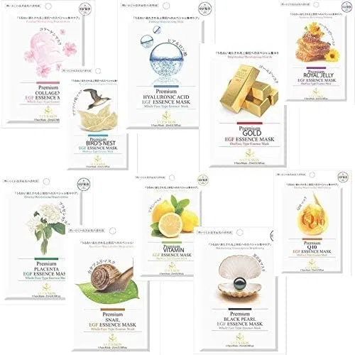 Набор листовых масок Dermal Japan Lets Skin EGF Premium, 50 шт
