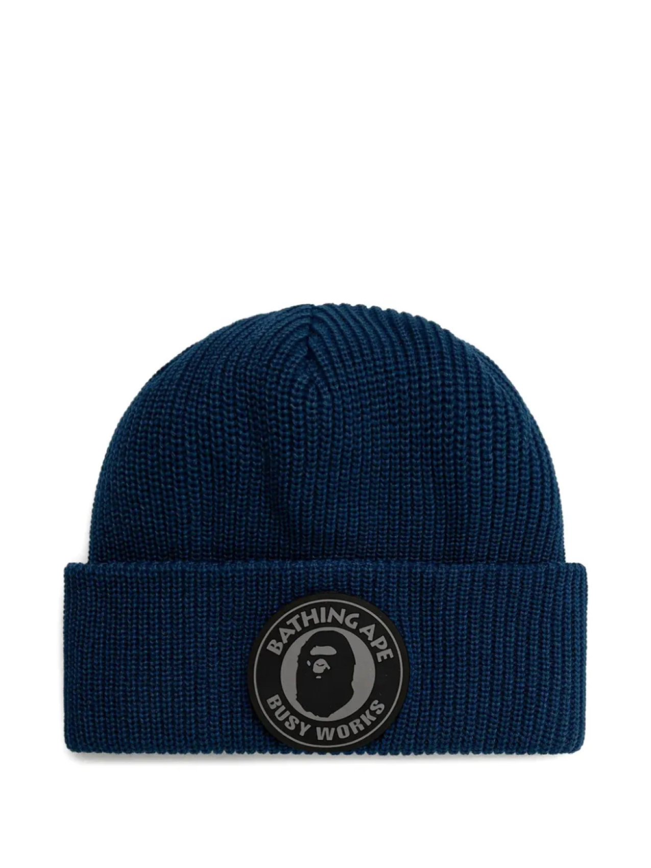 

Шапка-бини в рубчик с нашивкой-логотипом BATHING APE A Bathing Ape, синий