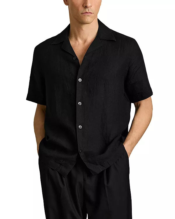 

Рубашка Beldi оверсайз с текстурированной поверхностью для кемпинга Reiss, черный