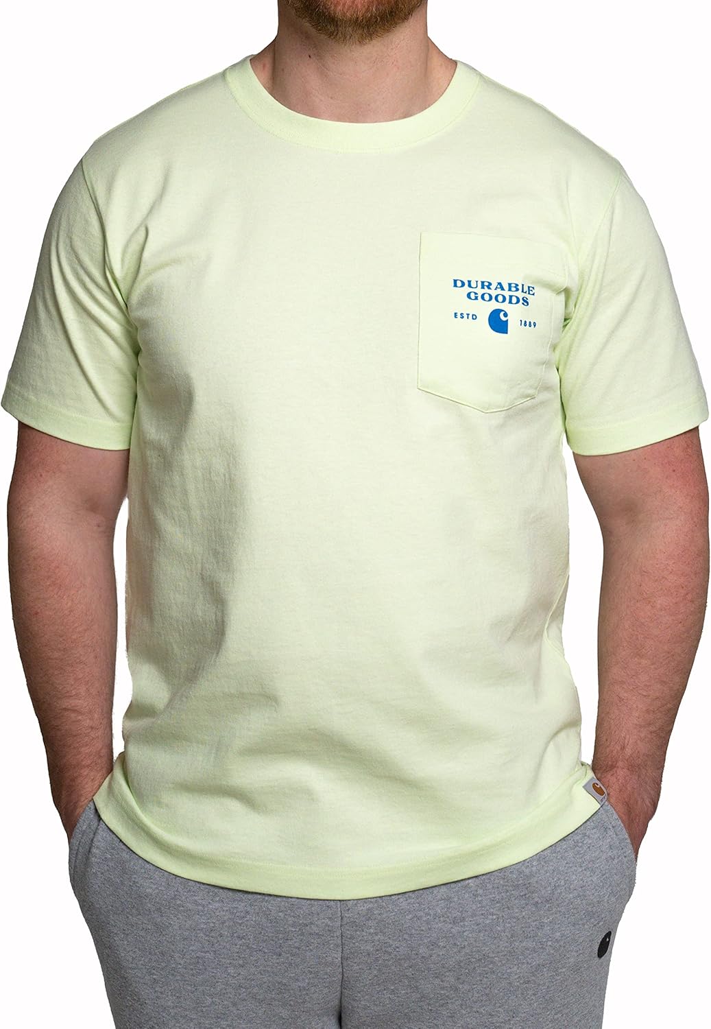 

Футболка Carhartt с принтом и карманом, расслабленный крой, плотная ткань, Hint Of Lime