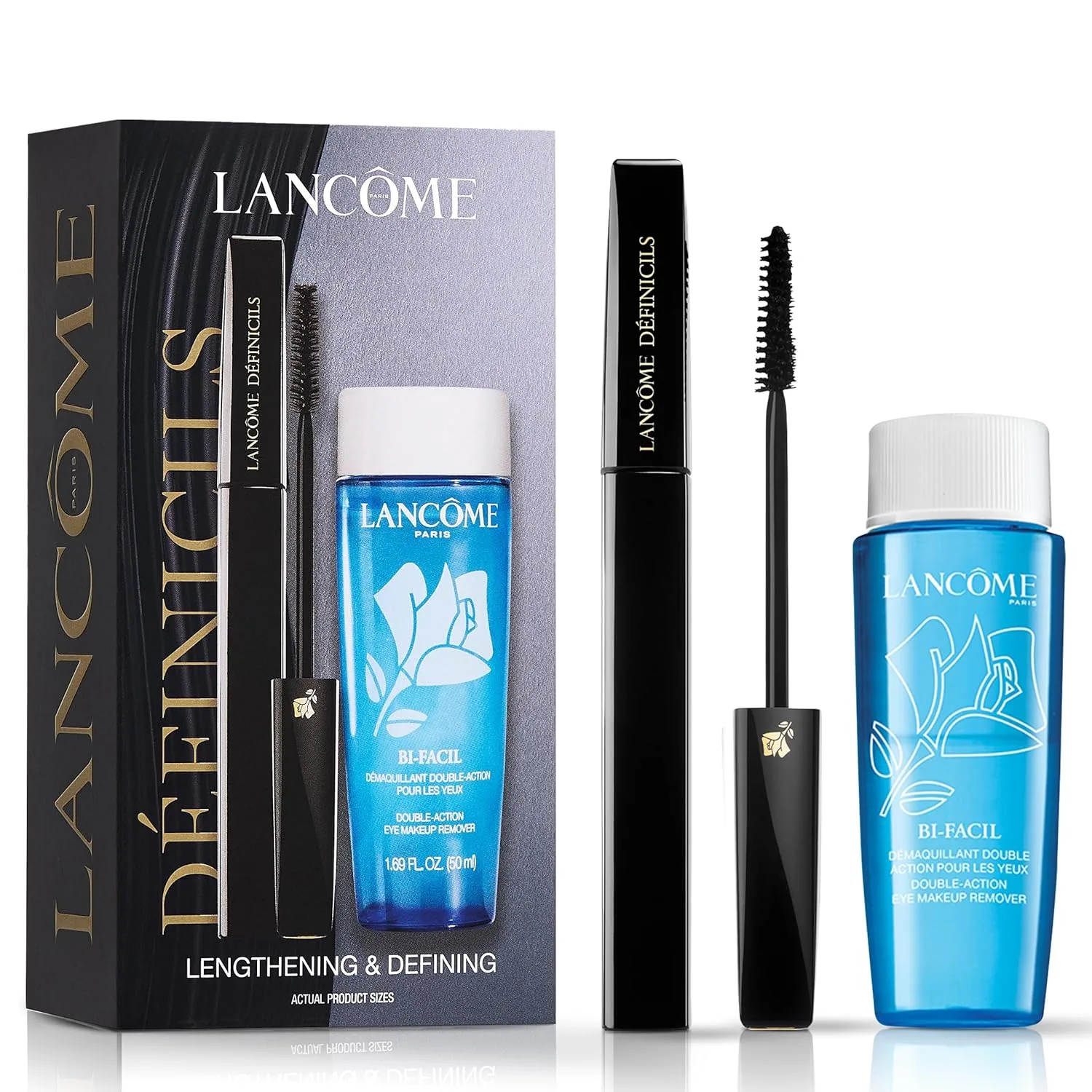 Lancôme Définicils удлиняющая и подчеркивающая тушь 6,2 мл и Bi-Facil нежный водостойкий средство для снятия макияжа с глаз 50 мл - лимитированный набор