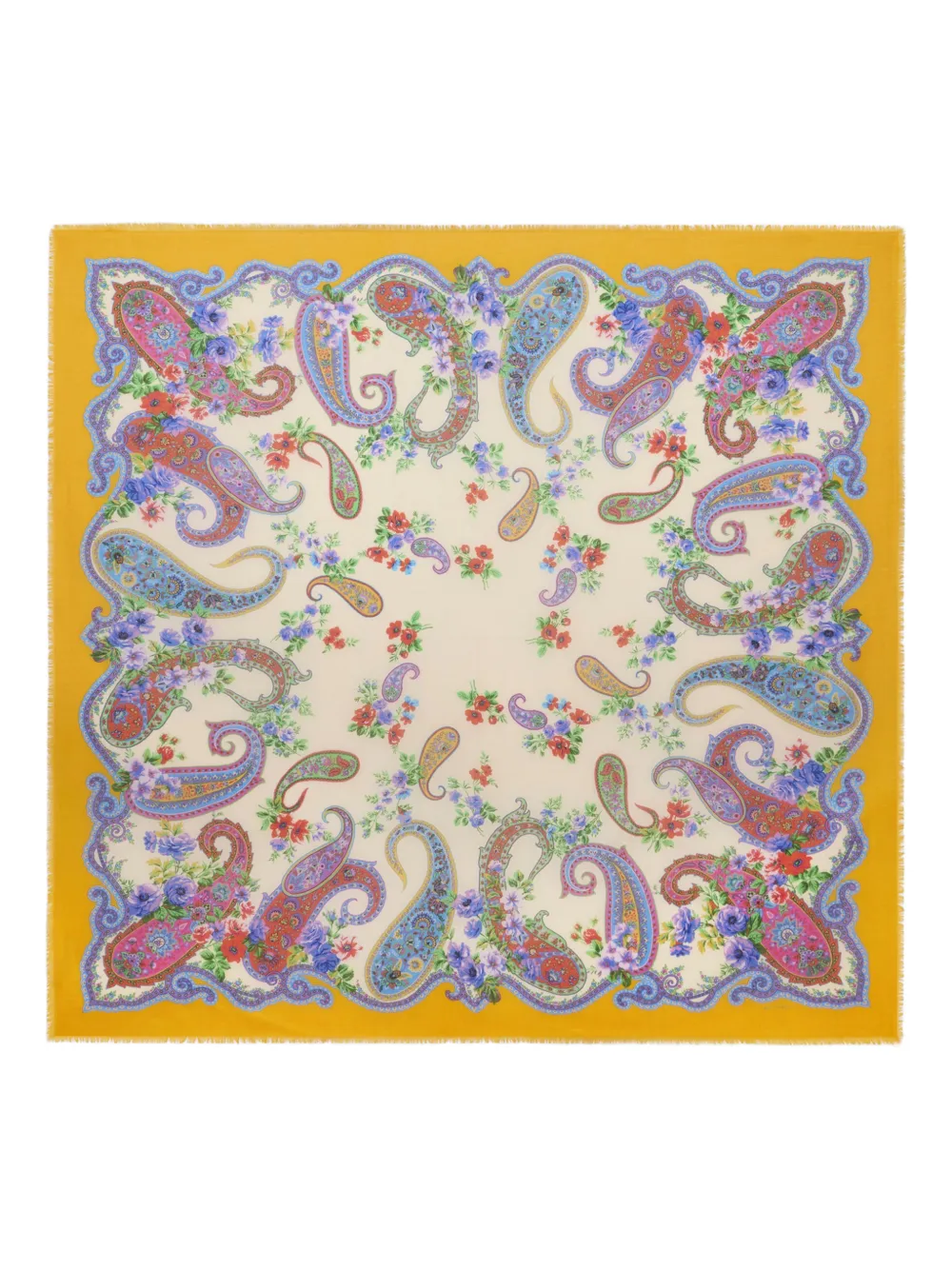 

Палантин с цветочно-пейсли узором Etro, желтый