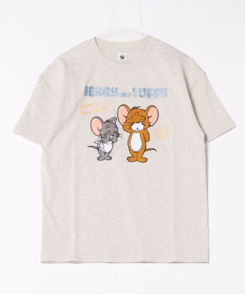 

Футболка оверсайз унисекс с приспущенными плечами TOM&JERRY, бежевый