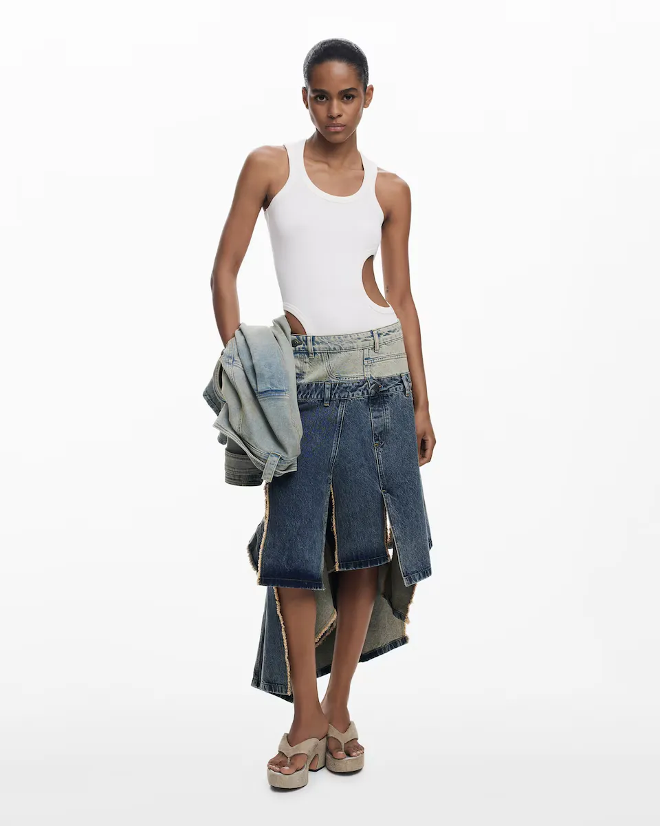

Юбка длинная с двойной талией Desigual, синий