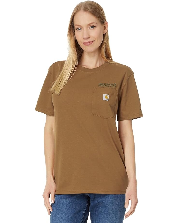 

Футболка Carhartt Loose Fit Heavyweight Short Sleeve Sequoia National Park Graphic, цвет Carhartt Brown