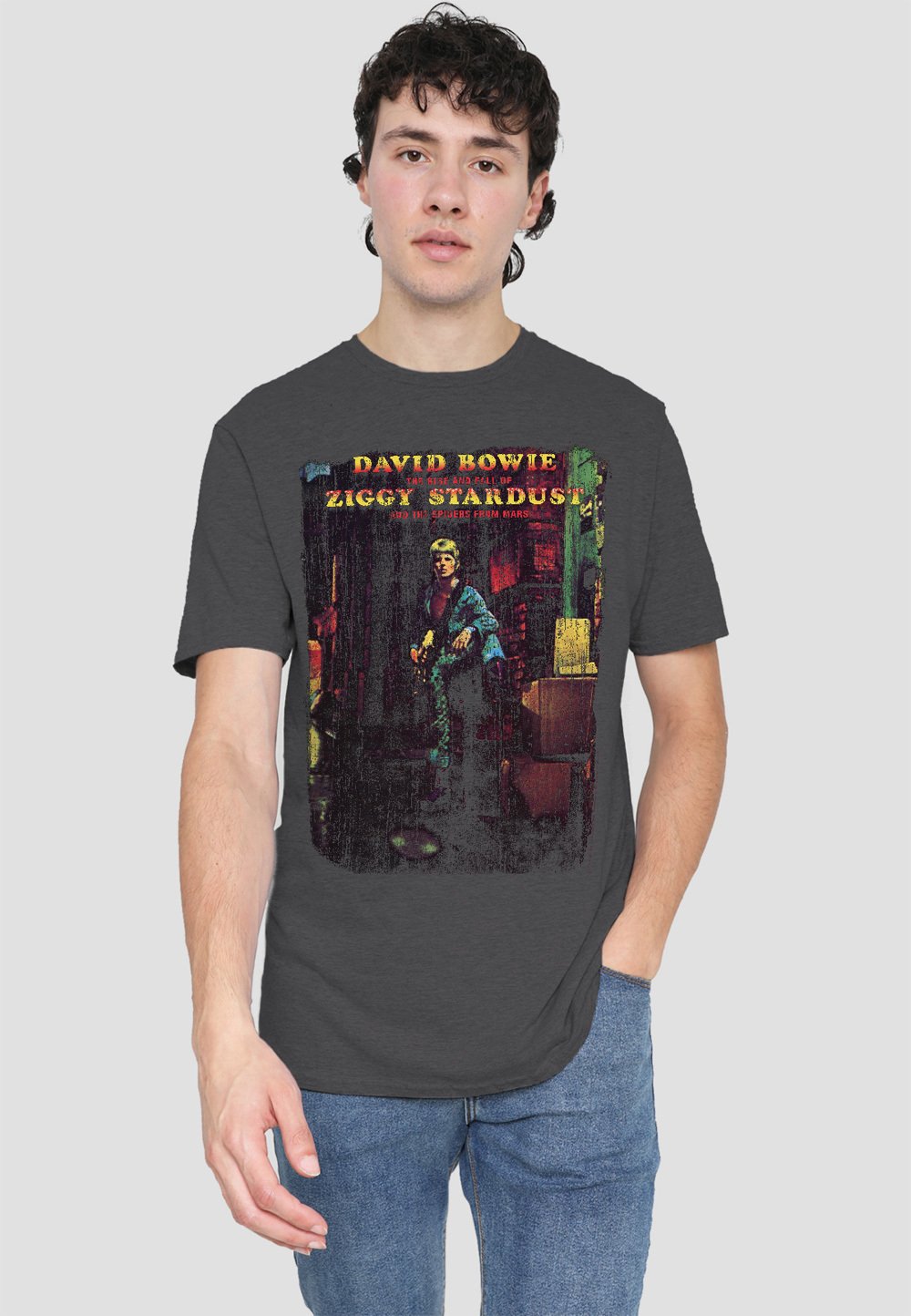 

Футболка с принтом DAVID BOWIE ZIGGY STARDUST ALBUM Cotton Soul, антрацит