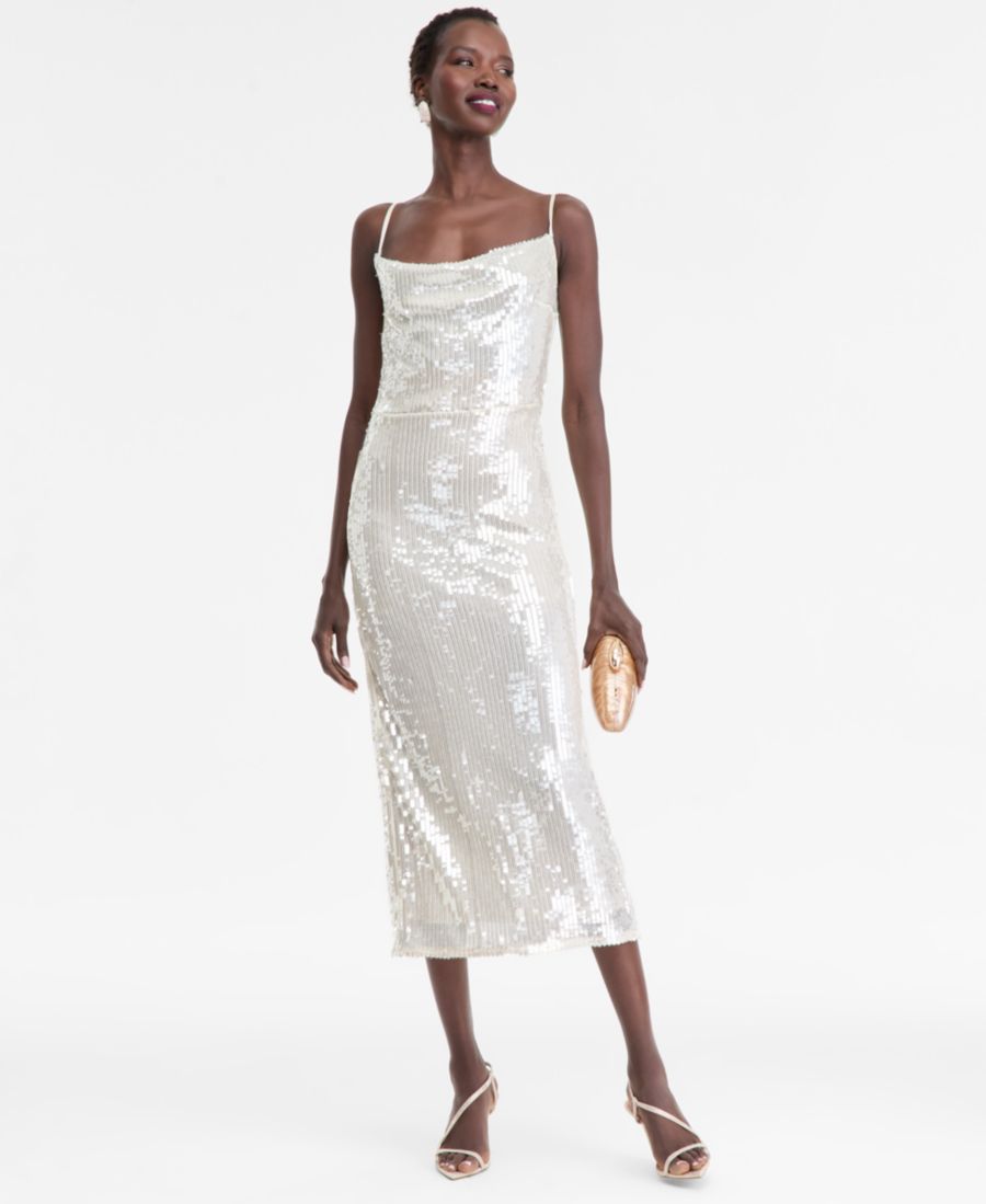 

Женское платье без рукавов, расшитое пайетками, эксклюзивно от Macy's INC International Concepts, Cream