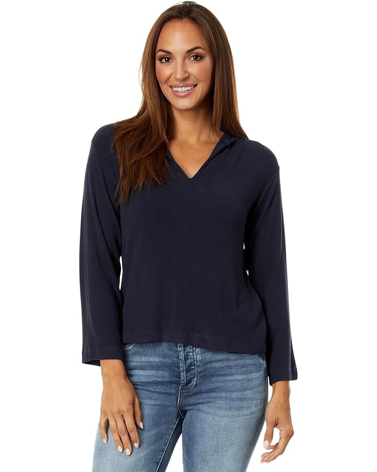 

Худи Mod-o-doc Cozy Micro Rib Long Sleeve V-Neck Pullover, темно-синий