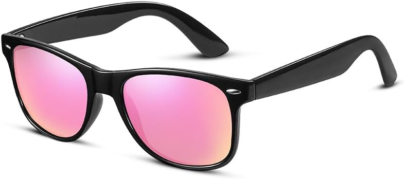 

Поляризованные солнцезащитные очки для мужчин и женщин, классическая матовая черная оправа, зеркальные линзы в стиле ретро, ​​защита от УФ-излучения, в комплекте с коробкой Generic, Pink