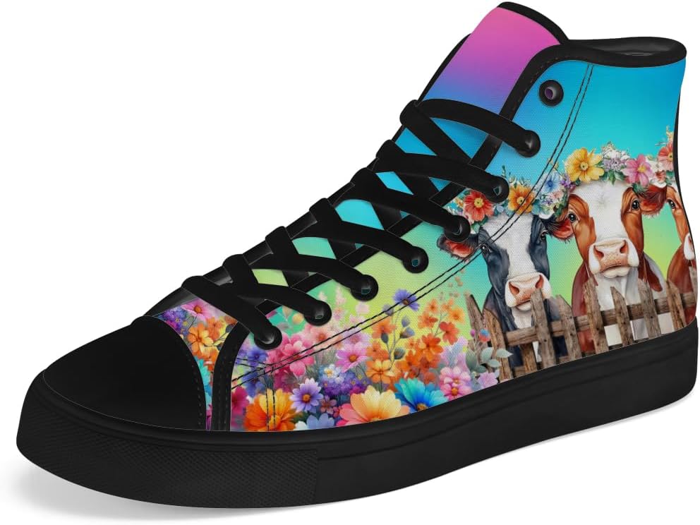 

Мужские и женские высокие кеды Chebing из холщовой ткани, высокие кроссовки на шнуровке, повседневная обувь, 611 Rainbow