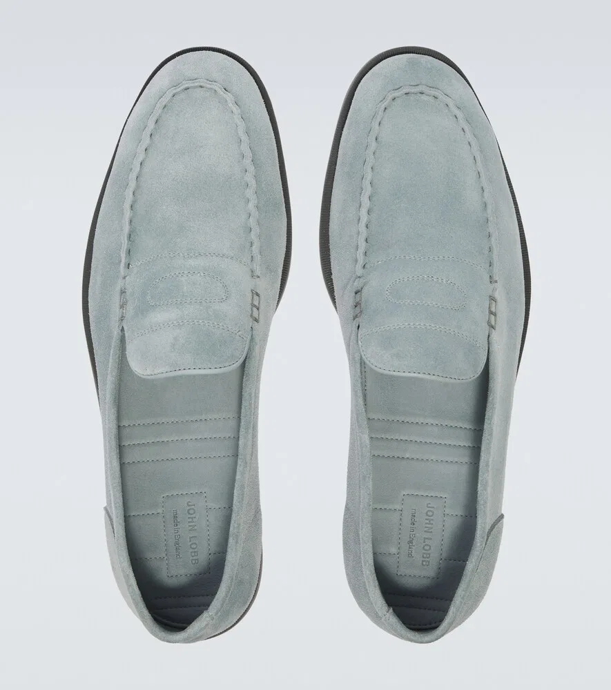 Замшевые лоферы Pace John Lobb, синий — фото 4