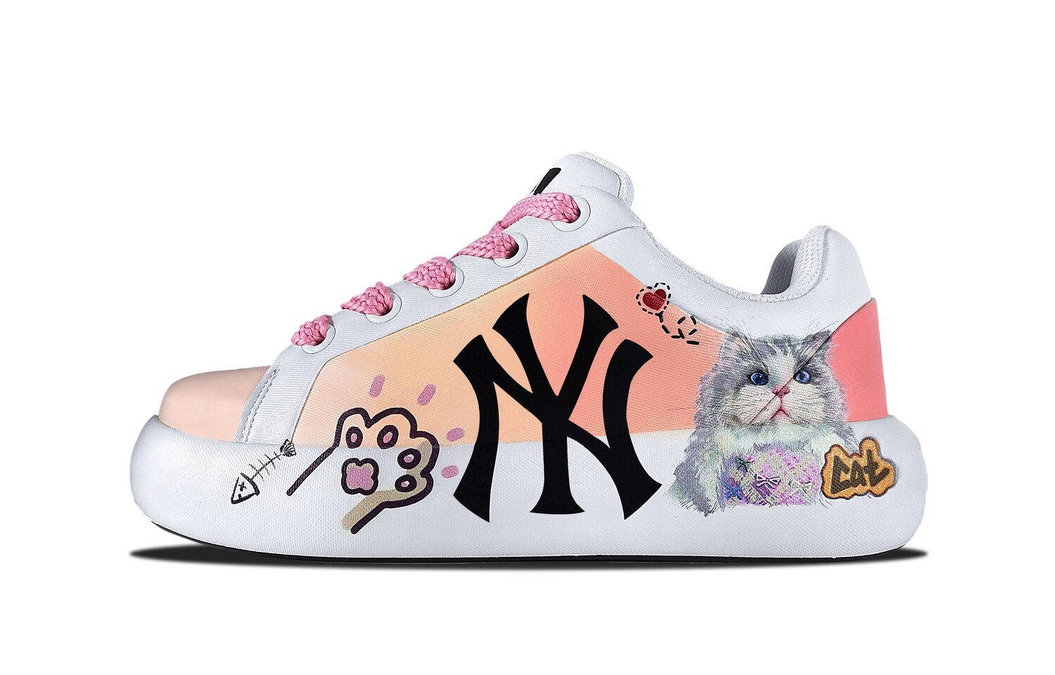 

Кроссовки MLB Chunky Classic Lifestyle Shoes Unisex Low-top Pink/Orange/White, оранжевый