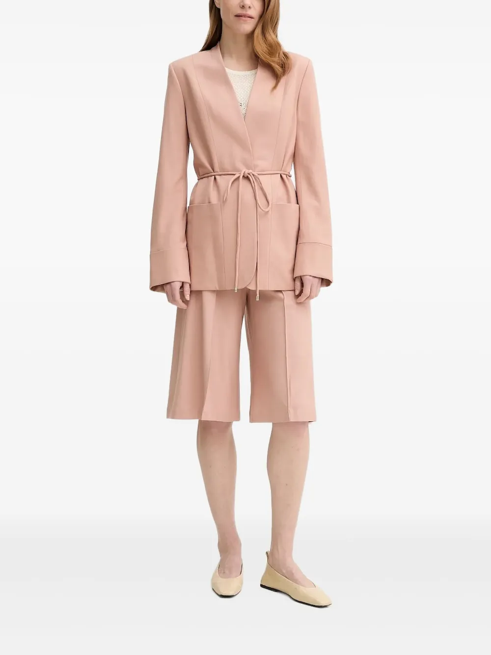 

Однобортное пальто с поясом Aeron, розовый